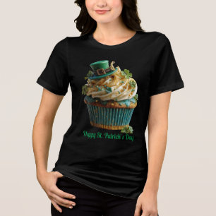 T-shirt En Tri-matière Joyeuse Saint-Patrick Gâteau Cupcake Chanceux