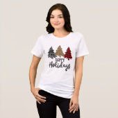 T-shirt En Tri-matière Joyeuses fêtes Jouées arbres de Noël (Recto plein)