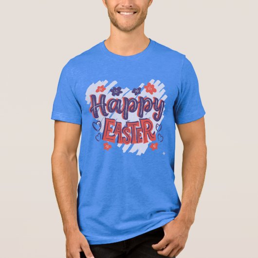 T-SHIRT EN TRI-MATIÈRE JOYEUSES PÂQUES (Recto)