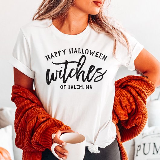 T-shirt En Tri-matière Joyeuses sorcières Halloween Script noir Custom Ci