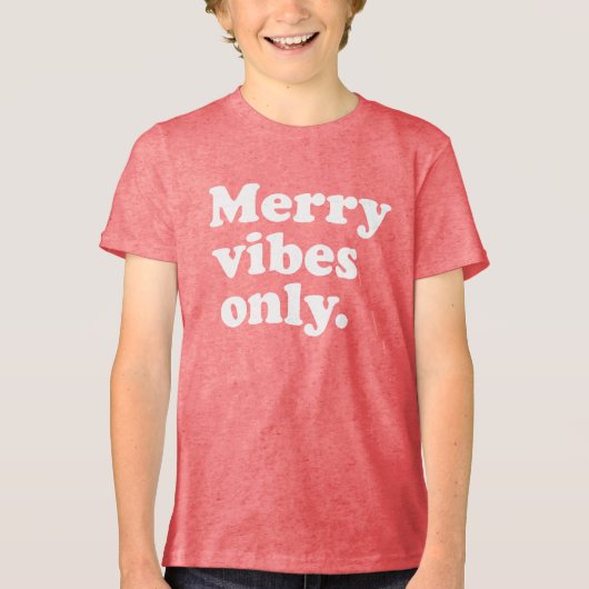 T-shirt En Tri-matière Joyeuses vibes seulement fun rétro Noël vacances (Recto)