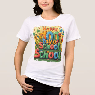 T-shirt En Tri-matière joyeux 100e jour d'école