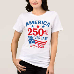 T-shirt En Tri-matière Joyeux 250e anniversaire Amérique 4 juillet