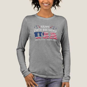 T-shirt En Tri-matière Joyeux 250e anniversaire États-Unis 4 juillet