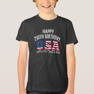 T-shirt En Tri-matière Joyeux 250e anniversaire États-Unis 4 juillet