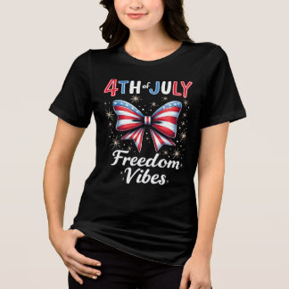 T-shirt En Tri-matière Joyeux 4 juillet Coquette Bow 4 Juillet