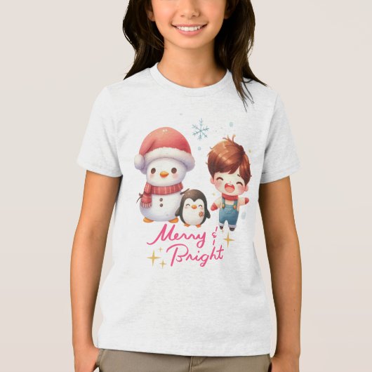 T-shirt En Tri-matière Joyeux bonhomme de neige (Recto)