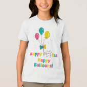 T-shirt En Tri-matière Joyeux chat, Joyeux ballons ! 🎈 🐱 (Recto)