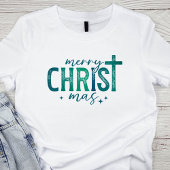 T-shirt En Tri-matière Joyeux Christ mas Christian Religieux Gras Vert