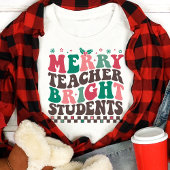 T-shirt En Tri-matière Joyeux enseignant Étudiants brillants Rétro Noël