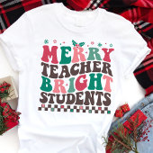 T-shirt En Tri-matière Joyeux enseignant Étudiants brillants Rétro Noël