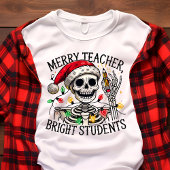 T-shirt En Tri-matière Joyeux enseignant Funny Skeleton Noël