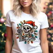T-shirt En Tri-matière Joyeux et brillant Squelette de la paix Noël