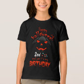 T-shirt En Tri-matière Joyeux Halloween And Yes It's My 2 et Birthday (Recto)