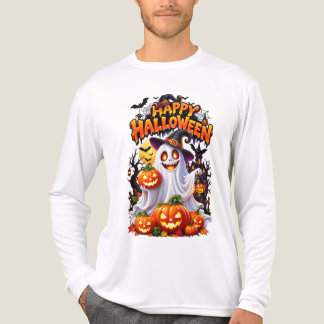 T-shirt En Tri-matière Joyeux Halloween Dessin d'Arbre Hanté Effrayant