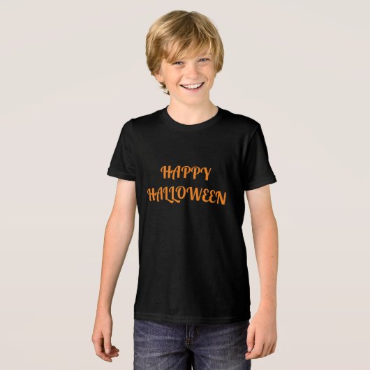 T-shirt En Tri-matière Joyeux Halloween femmes orange noir (Recto plein)