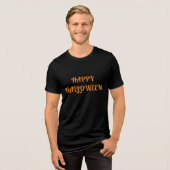 T-shirt En Tri-matière Joyeux Halloween femmes orange noir (Recto plein)