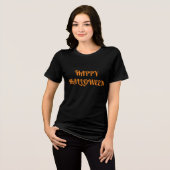 T-shirt En Tri-matière Joyeux Halloween femmes orange noir (Recto plein)