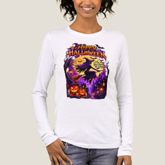 T-shirt En Tri-matière Joyeux Halloween Sorcière en Vol – Effrayant, Magi