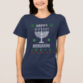 T-shirt En Tri-matière Joyeux Hanoukka Menorah Sweater (Recto)