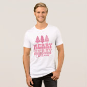 T-shirt En Tri-matière Joyeux Joyeux Noël - Conception des Fêtes Rose (Recto plein)