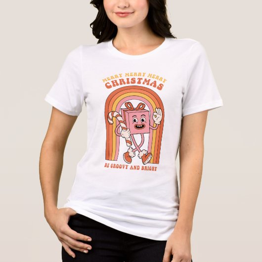 T-shirt En Tri-matière Joyeux Joyeux Noël - Soyez Super et lumineux (Recto)