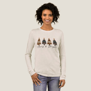 T-shirt En Tri-matière Joyeux Noël Carreaux & Imprimé Léopard