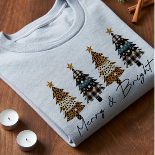 T-shirt En Tri-matière Joyeux Noël Carreaux & Imprimé Léopard