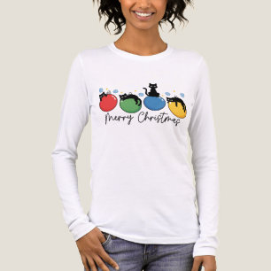 T-shirt En Tri-matière Joyeux Noël Chats de Noël Mignons Ornements