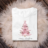 T-shirt En Tri-matière Joyeux Noël Coquette Chemise Arbre Rose