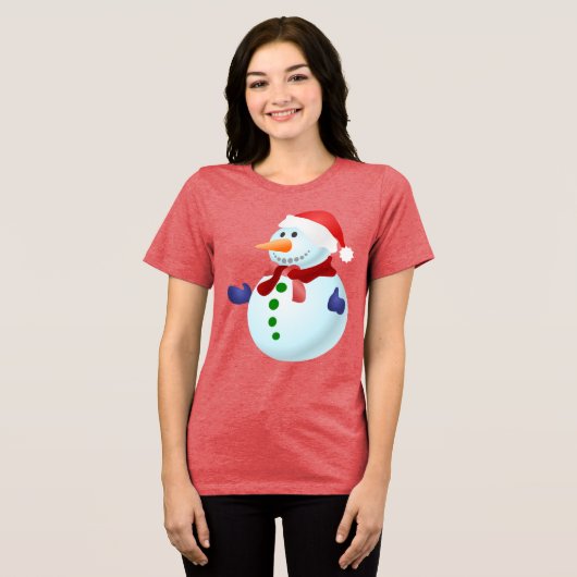 T-shirt En Tri-matière Joyeux Noël de Snowman (Recto plein)