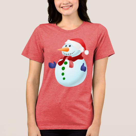 T-shirt En Tri-matière Joyeux Noël de Snowman (Recto)