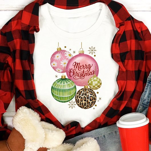 T-shirt En Tri-matière Joyeux Noël Ornament Festive Fête