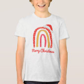 T-shirt En Tri-matière Joyeux Noël Santa Hat Rainbow Personnalisé (Recto)