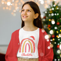 Joyeux Noël Santa Hat Rainbow Personnalisé T-S