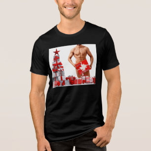 T-shirt En Tri-matière Joyeux Noël SlipperyJoe rouge blanc argent cadeau