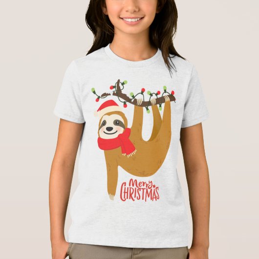 T-shirt En Tri-matière Joyeux Noël Sloth | Vacances (Recto)