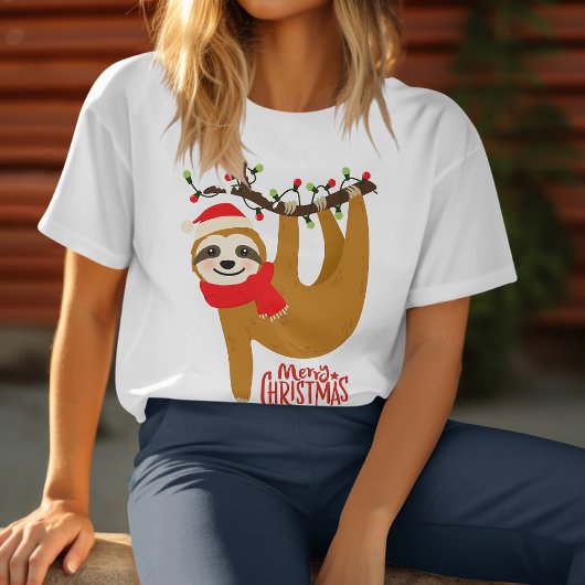 T-shirt En Tri-matière Joyeux Noël Sloth | Vacances