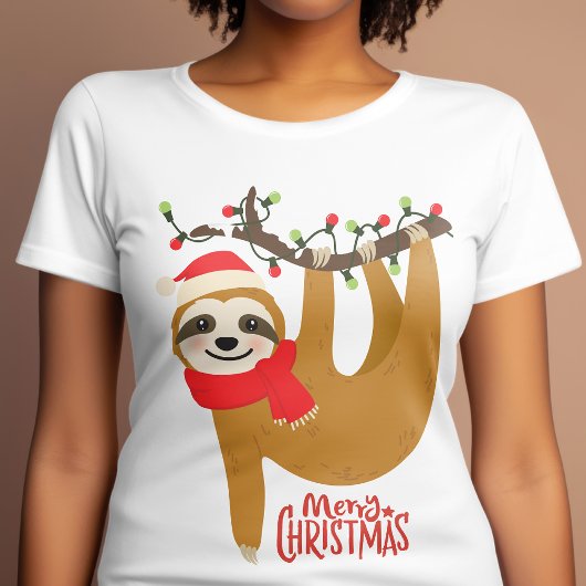 T-shirt En Tri-matière Joyeux Noël Sloth | Vacances