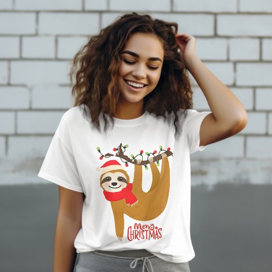 T-shirt En Tri-matière Joyeux Noël Sloth | Vacances