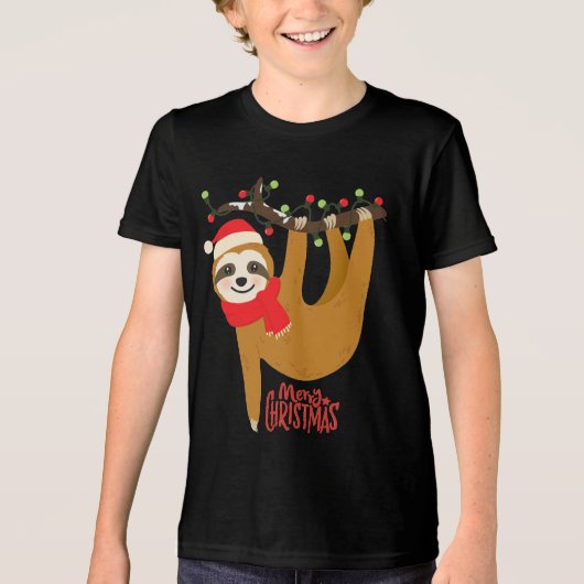 T-shirt En Tri-matière Joyeux Noël Sloth | Vacances (Recto)
