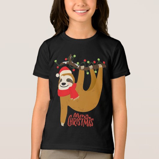 T-shirt En Tri-matière Joyeux Noël Sloth | Vacances (Recto)