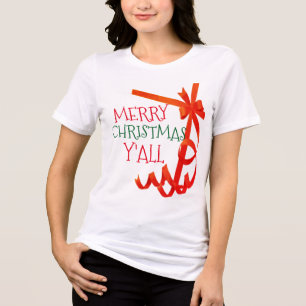 T-shirt En Tri-matière joyeux noël y'all emballage cadeau design chemise
