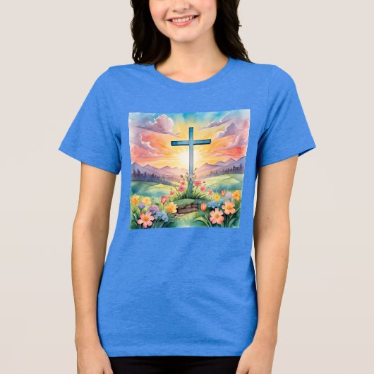T-shirt En Tri-matière Joyeux Pâques, illustration colorée, (Recto)