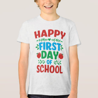 T-shirt En Tri-matière Joyeux premier jour Retour à l'école typographie T