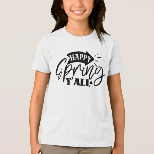 T-shirt En Tri-matière Joyeux Printemps à Tous Typographie Design-49765