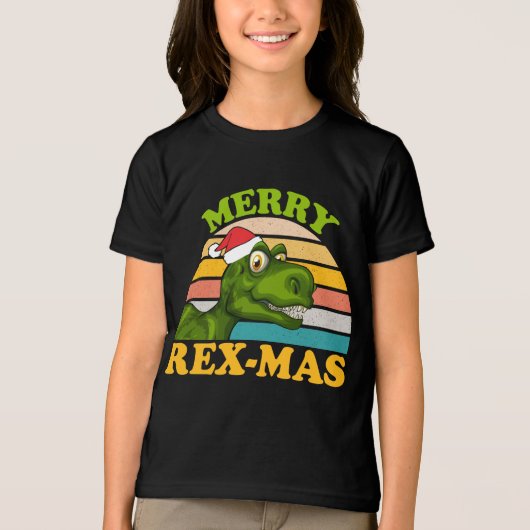 T-shirt En Tri-matière Joyeux Rex-mas Noël Dinosaur Cute Dino (Recto)