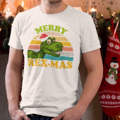 T-shirt En Tri-matière Joyeux Rex-mas Noël Dinosaur Cute Dino
