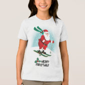 T-shirt En Tri-matière Joyeux Ski de Noël Père Noël | Vacances (Recto)
