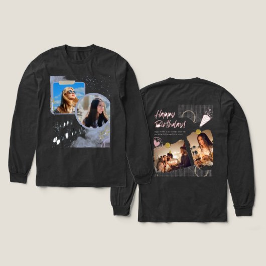 T-shirt En Tri-matière Joyeux T-shirt d'anniversaire (Motif recto et verso)